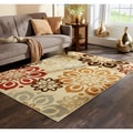 Indoor Beige and Rust Area Rug