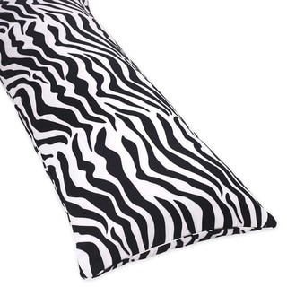 Sweet Jojo Designs Microsuede Zebra Animal Print Full-length Double Zippered Body Pillow Cover