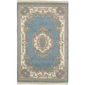 Hand-knotted Alfonsino Blue New Zealand Wool Rug (5'3 x 8'3)