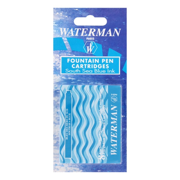 Florida Blue Waterman Fountain Pen Ink Cartridges (Pack of 8)