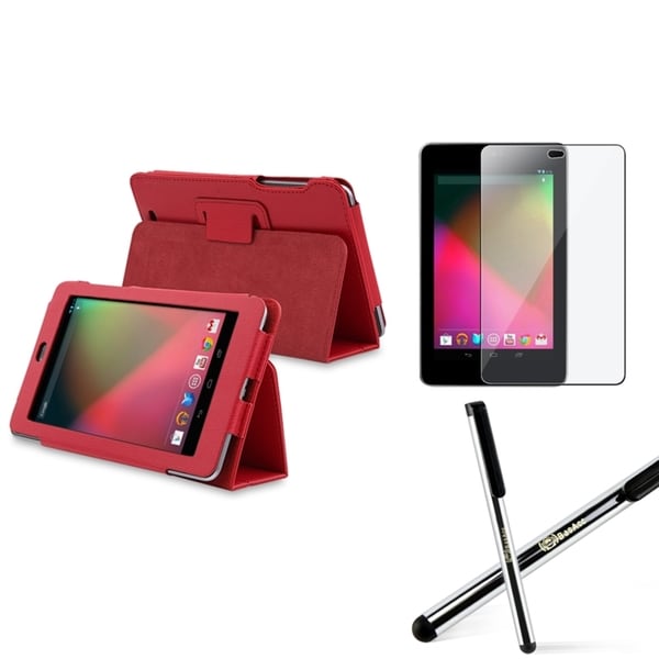 BasAcc Leather Case/ LCD Protector/ Stylus for Google Nexus 7