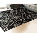 Skyland All-over Floral Black and White Rug