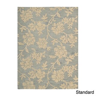 Skyland All-over Raised Flora Beige Wool Rug