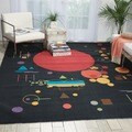 Modern Art Black Polyester Rug