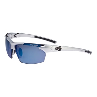 Tifosi Glasses Jet Metallic Silver with Smoke Blue Lens
