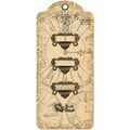 Staples Ornate Metal Label Holders 3/Pkg-Antique Brass With 6 Brads