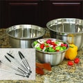 ExcelSteel Stainless Steel Mixing Bowl and Tongs Set