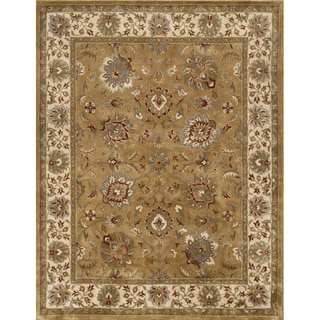 Alliyah Rugs Green Wool Rug (10 x 14)