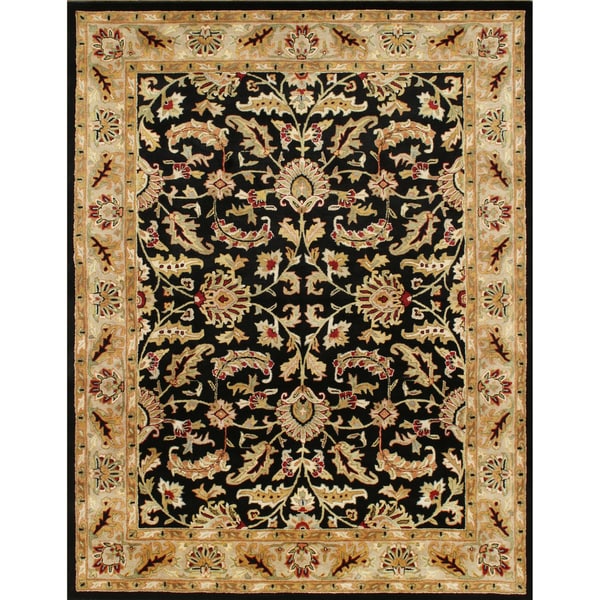 Alliyah Handmade Rugs Black 100 Percent New Zealand Wool Rug (10' x 14')