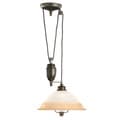 Transitional 1-light Brass Pull-down Pendant Light Fixture