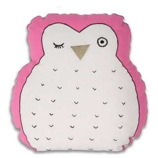 Marlo Lorenz Hoot Owl-shaped Pink Decorative Pillow