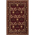 Hand-tufted Burgundy Traditional Bordered Antakya Wool Rug (5' x 8')