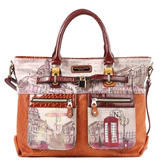 Nicole Lee 'Claire' Blocked Euro-print Shoulder Bag