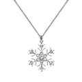 Silver 1/10ct TDW Blue or White Diamond Snowflake Necklace (H-I, I1-I2)