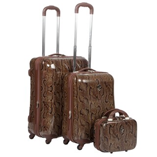 Heys USA Snake Print 3-piece Hardside Spinner Luggage Set