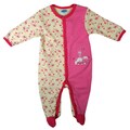 Bon Bebe Newborn Girl's Dark Pink Rabbit Coverall