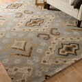 Hand-tufted Wilson Slate/ Gold Wool Rug
