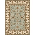 Hand-tufted Wilson Turquoise/ Ivory Wool Rug