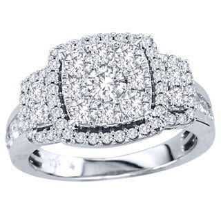 New! 10k White Gold 1 1/2ct TDW Imperial Diamond Engagement Ring (H-I, I2)
