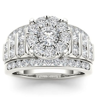 New! 10k White Gold 2ct TDW Imperial Diamond Engagement Ring (H-I, I2)