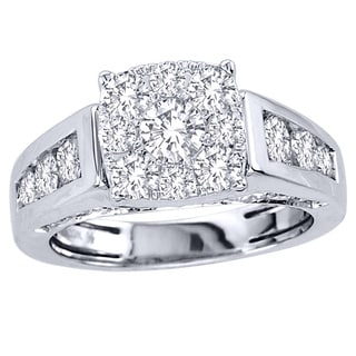 New! 10k White Gold 2ct TDW Imperial Diamond Engagement Ring (H-I, I1-I2)
