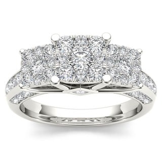 New! 10k White Gold 1 1/2ct TDW Imperial Diamond Engagement Ring (H-I, I2)