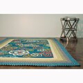 Hand-hooked Frontier Blue Rug