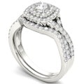 10k White Gold 7/8ct TDW Diamond Double Halo Bridal Ring Set (H-I, I1-I2)