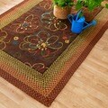 Hand-hooked Frontier Brown Rug