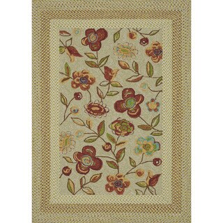Hand-hooked Frontier Sage Rug (5'0 x 7'6)