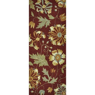 Hand-hooked Savannah Wine Rug (2'0 x 5'0)