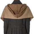Fendi Tan/ Khaki Zucchino Wool Hooded Scarf