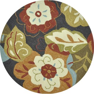 Hand-hooked Savannah Black Rug (3' Round)
