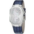 Philip Stein Women's 'Signature' Mother Of Pearl Dial Blue Strap Watch