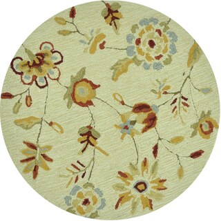 Hand-hooked Savannah Beige Rug (3' Round)