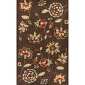 Hand-hooked Savannah Brown Rug (2'3 x 3'9)