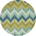 Hand-hooked Savannah Green Rug (3' Round)