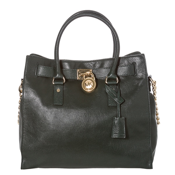 forest green leather bag