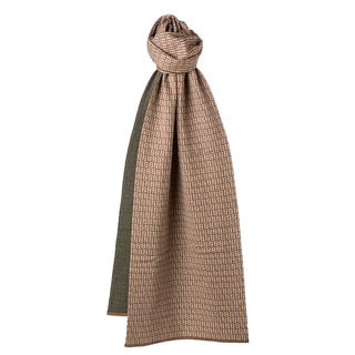 Fendi Beige/ Olive Zucchino Wool Knit Scarf