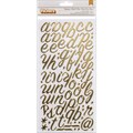 On Trend Foil Thickers Alphabet Stickers 5.5"X11"-Rainboots/Gold