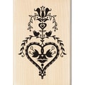 Inkadinkado Seasonal Mounted Rubber Stamp-Folk Art Heart 2.75"X4"