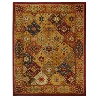 Handmade Diamond Bakhtiari Multi/ Red Wool Rug (5' x 12')