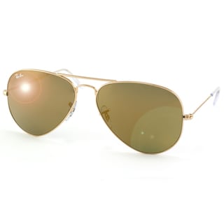 Ray-Ban Unisex RB3025 Large Gold Metal Aviator Sunglasses
