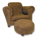 Trend Lab Brown Ultrasuede Club Chair and Ottoman Set