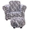 Trend Lab Black/ White Zebra Club Chair and Ottoman Set