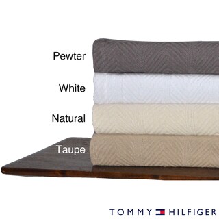 Tommy Hilfiger Herringbone Cotton Blanket