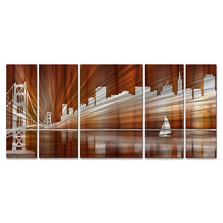 Hot Deal Ash Carl 'Warm San Francisco Skyline' Metal Wall Art