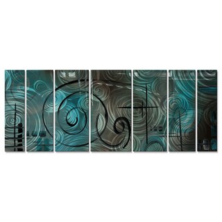 See Reviews Megan Duncanson 'Aqua Mist' Metal Wall Sculpture