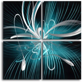 'Spirographic White Flower' Metal Wall Art