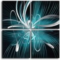 'Spirographic White Flower' Metal Wall Art